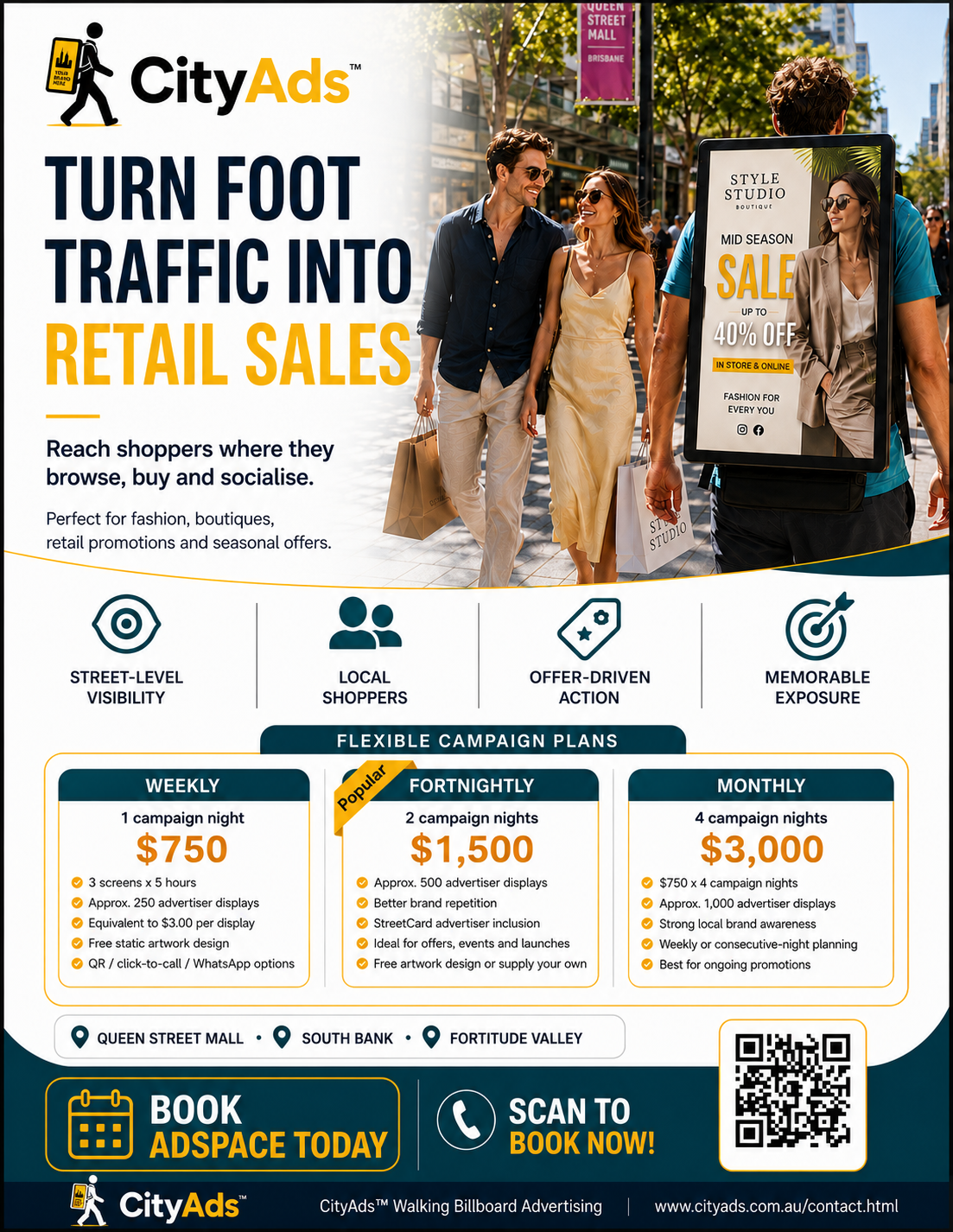 CityAds retail walking billboard advertising flyer